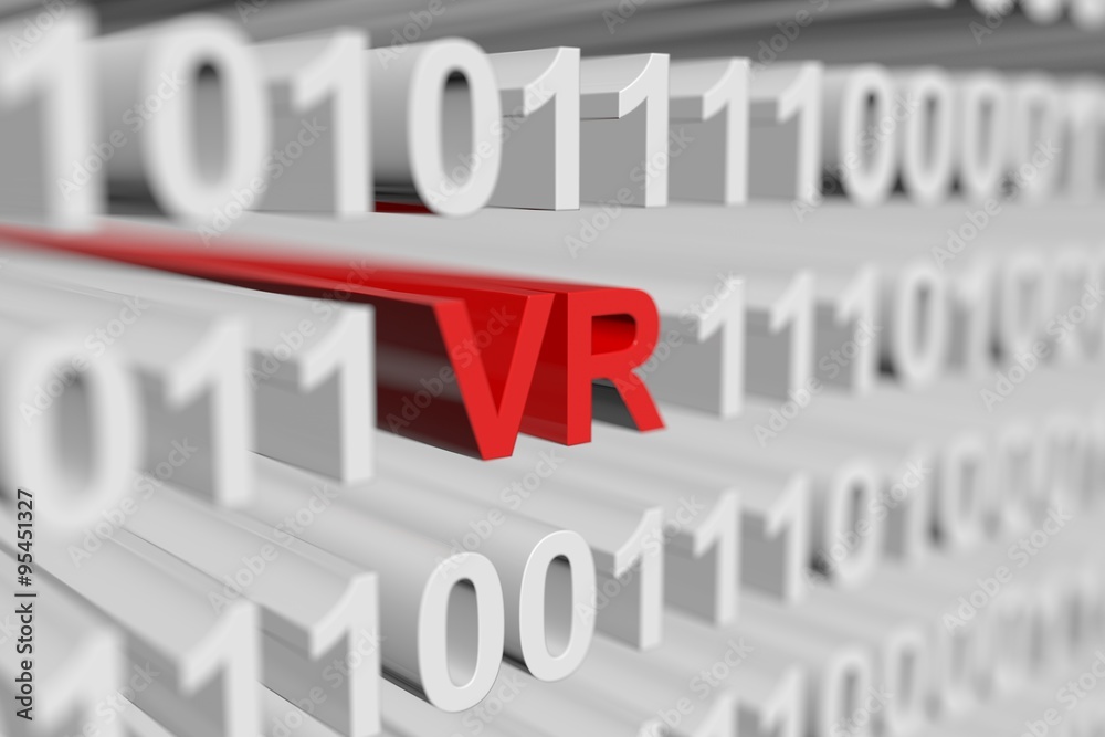 virtual reality is presented in the form of a binary code with blurred background