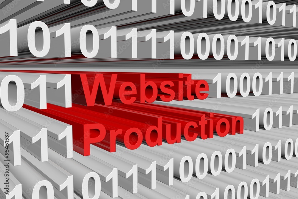 website production is presented in the form of binary code