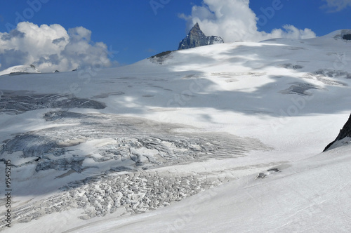 Matterhorn and glaciers in the Swiss Alps photo