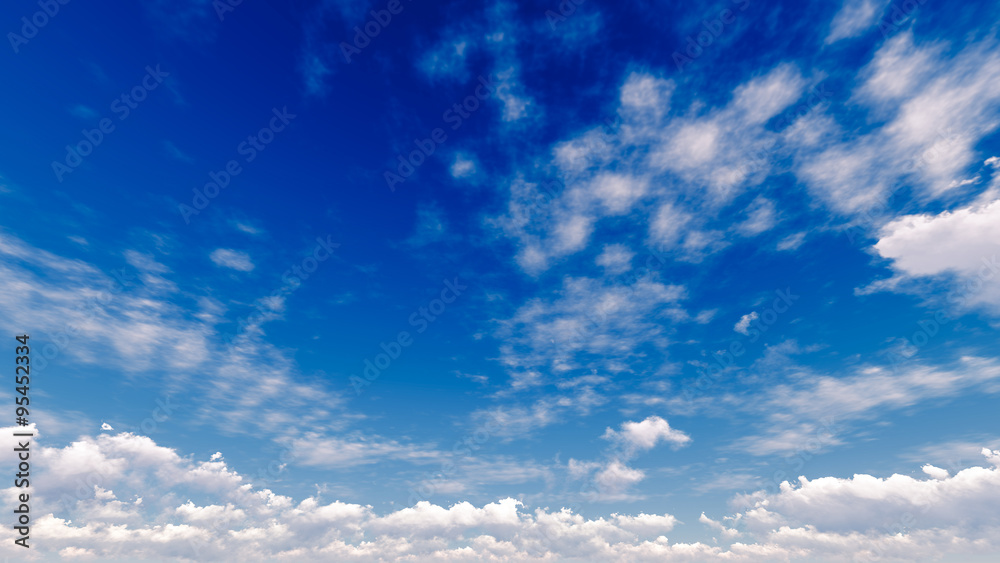 Cloudy blue sky abstract background, 3d illustration