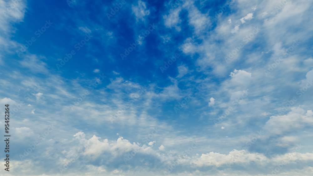 Obraz premium Cloudy blue sky abstract background, 3d illustration