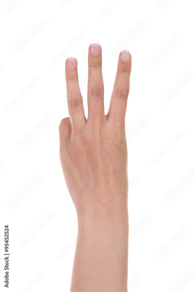 hands show the number three hands show the number three