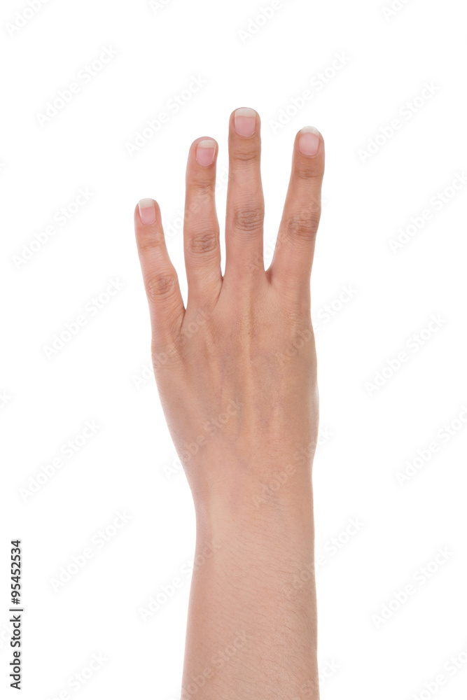hands show the number four hands show the number four
