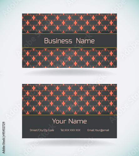 Dark business card template.Vector illustration.