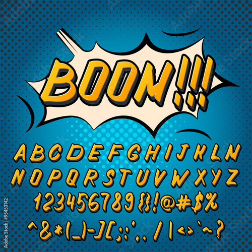 Comics style alphabet