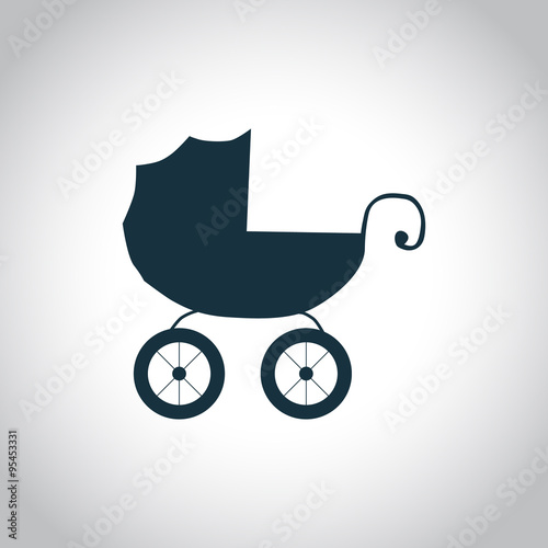 Baby carriage simple icon