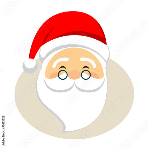 Icono plano cabeza Papa Noel sonriente #1