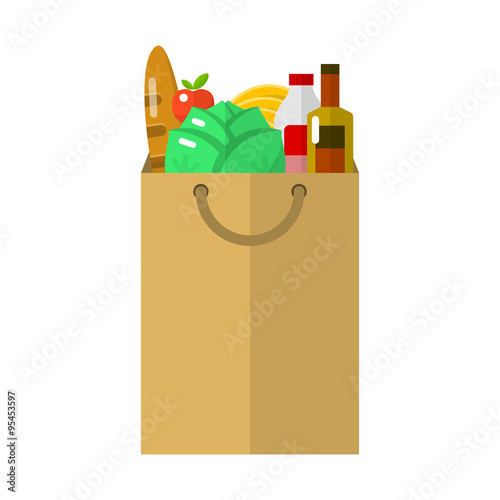 Paper package flat icon