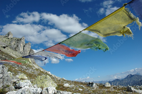 prayer flags in the wind photo