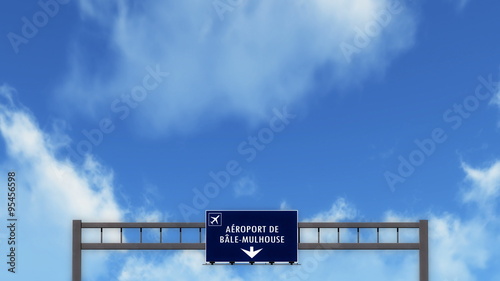  Passing under Euroairport France Switzerland Germany Airport Highway Sign   photo