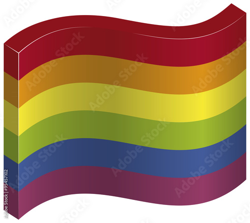 3D illustration of the gay flag