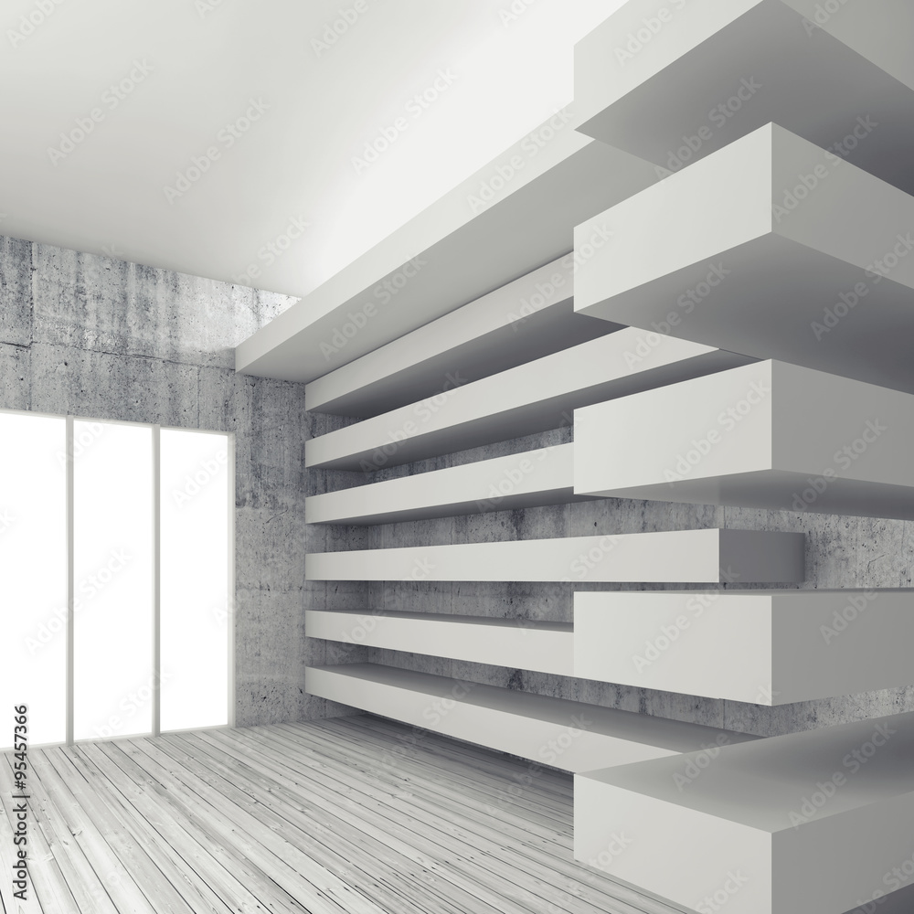 Empty white interior background, 3d render Empty white interior background, 3d render
