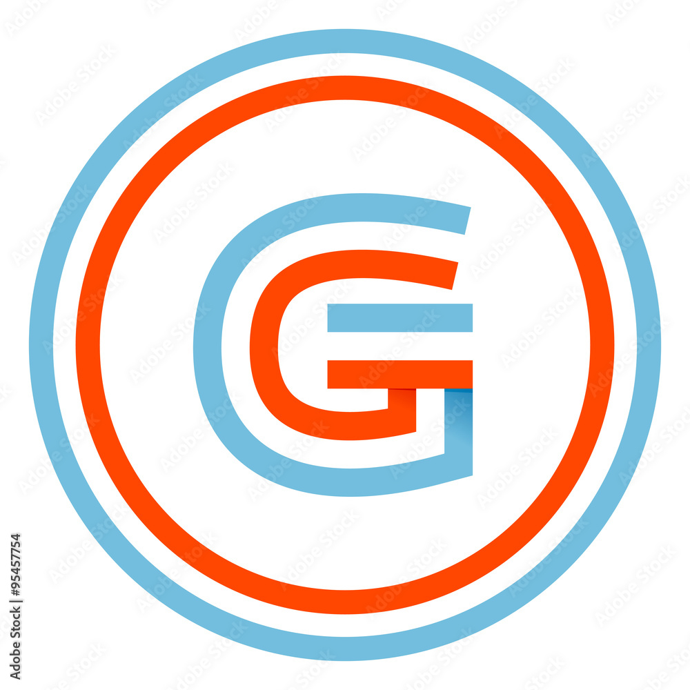 G letter design template. This letters can be used for a sports team or blue white and red flag of the country. G letter design template. This letters can be used for a sports team or blue white and red flag of the country.