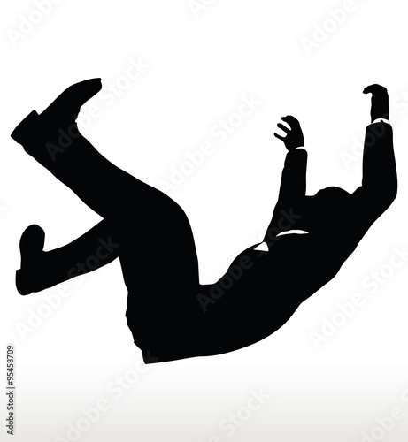 silhouette of businessman falling