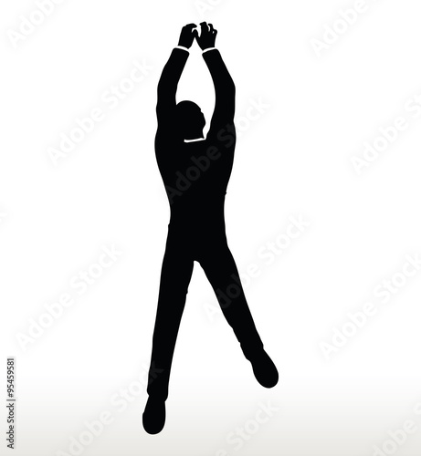 silhouette of businessman hanging