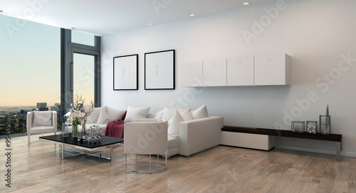 Foto Modern Living Room in High Rise Condominium