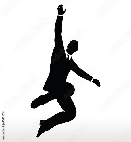 silhouette of businessman hanging