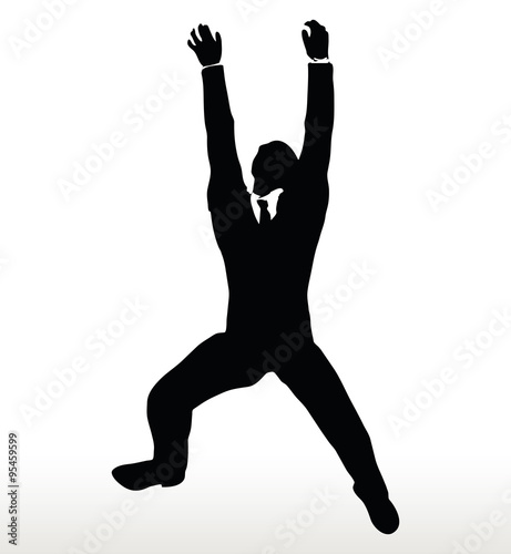 silhouette of businessman hanging