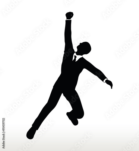 silhouette of businessman hanging
