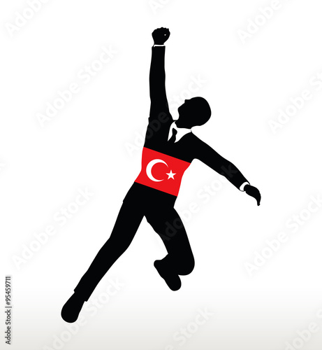 silhouette of businessman hanging