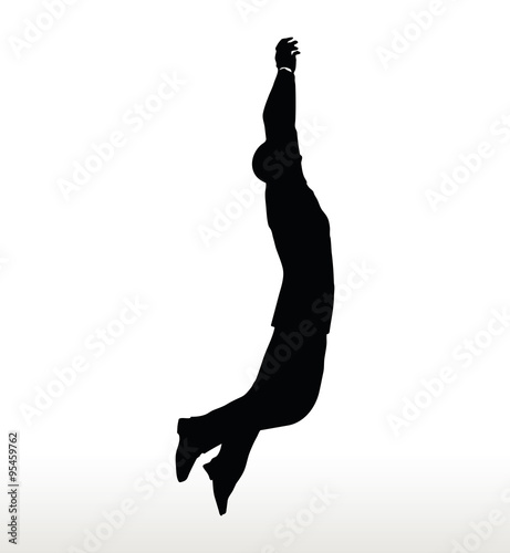 silhouette of businessman hanging