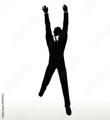 silhouette of businessman hanging