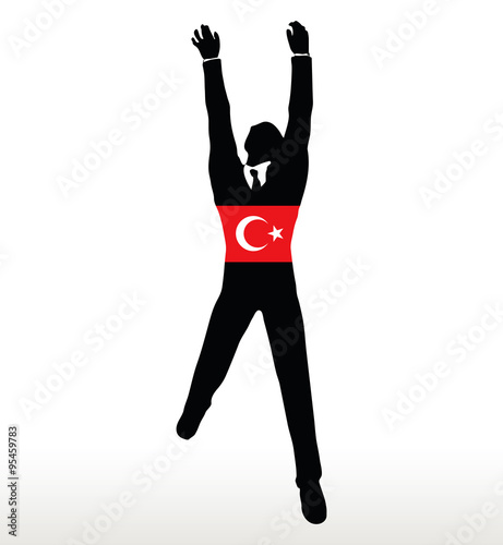 silhouette of businessman hanging