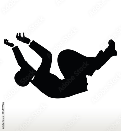 silhouette of businessman falling