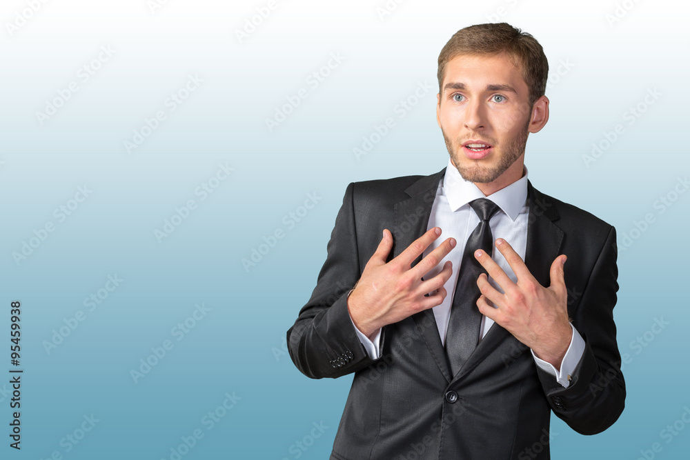 Frustrated and nervous young businessman Frustrated and nervous young businessman