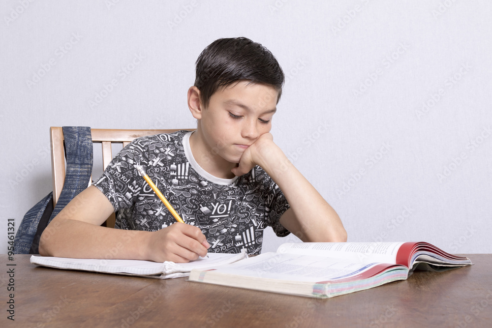 Young Boy Doing His Homework