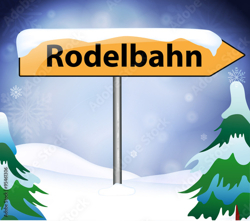 Rodelbahn als Wegweiser