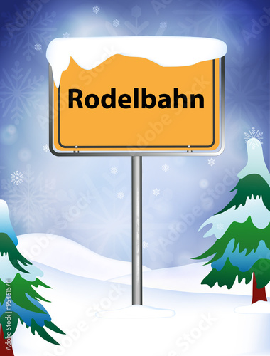 Rodelbahn als Wegweiser