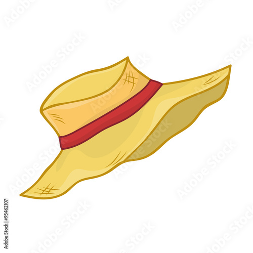 straw hat isolated illustration