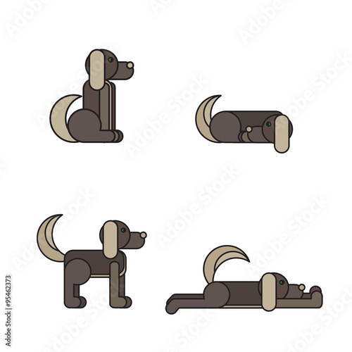 Dog in 4 positions