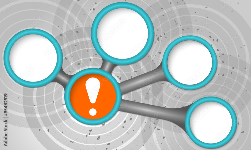 Obraz premium Vector circular text boxes for your text and exclamation mark