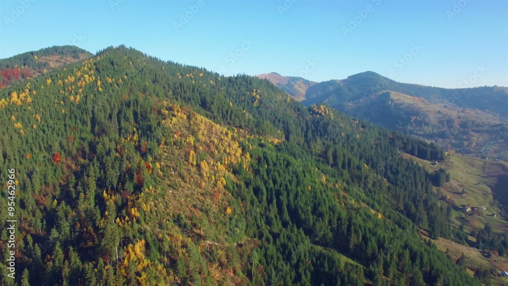 Aerial view of autumn colors Carpathians. Aerial view of autumn colors Carpathians.