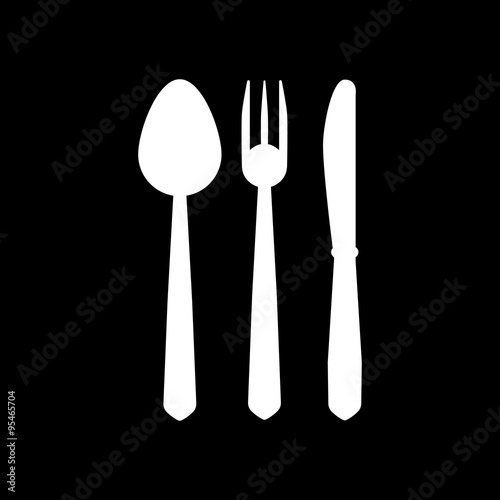 The spoon and fork and knife icon