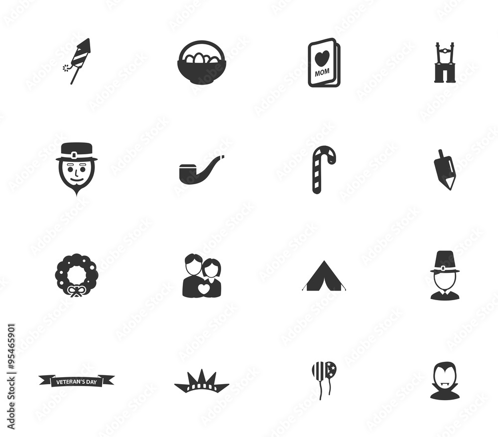 Holidays simply icons