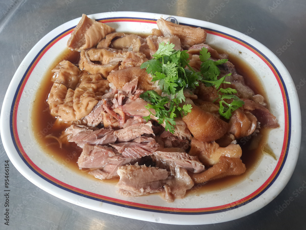 Thai stewed pork leg.