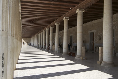 Corridor with Greek pillars
