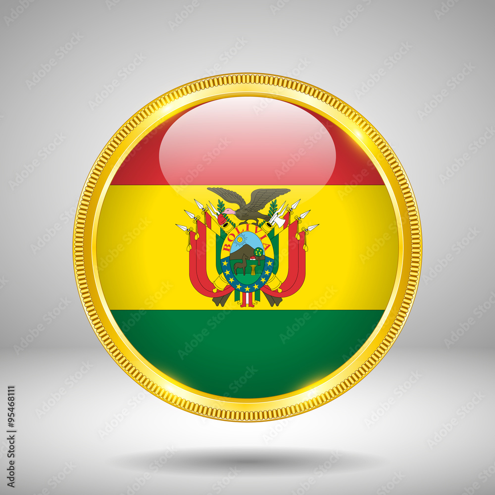 Obraz premium Flag of Bolivia in GOLD