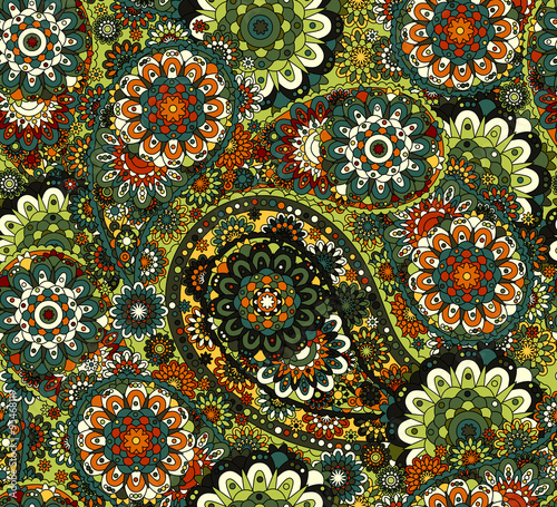 Fototapeta Naklejka Na Ścianę i Meble -  Floral paisley seamless pattern. Vector. Colorful eastern style background