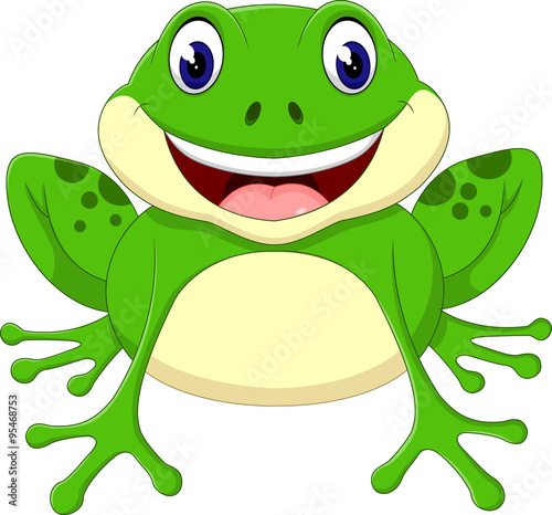 Cartoon cute frog of illustration 