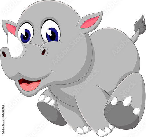 Cute baby rhino cartoon of illustration
