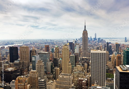 New York City Manhattan midtown aerial panorama view with skyscr © fototehnik