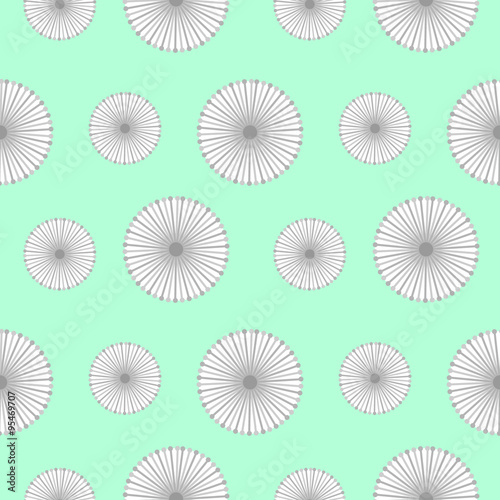 Seamless vector pattern. Background with elements of flowers  grey dandelions 