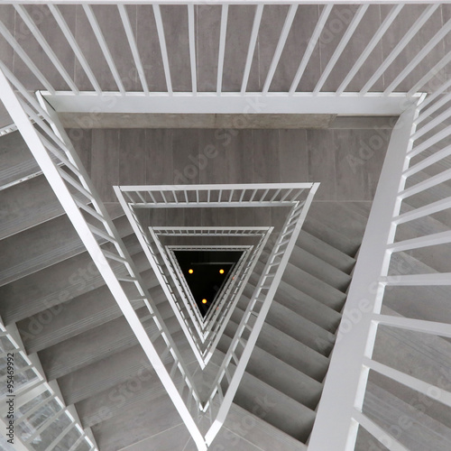Full frame overhead view of a triangle shaped staircase