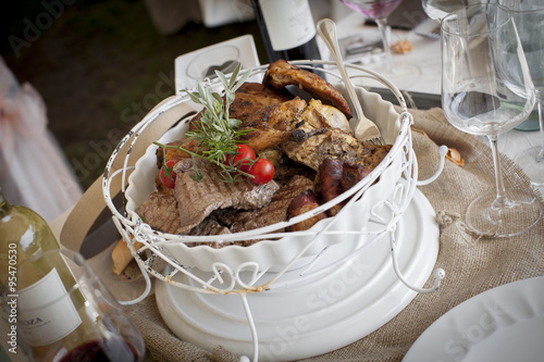 Obraz na płótnie grill party w salonie
