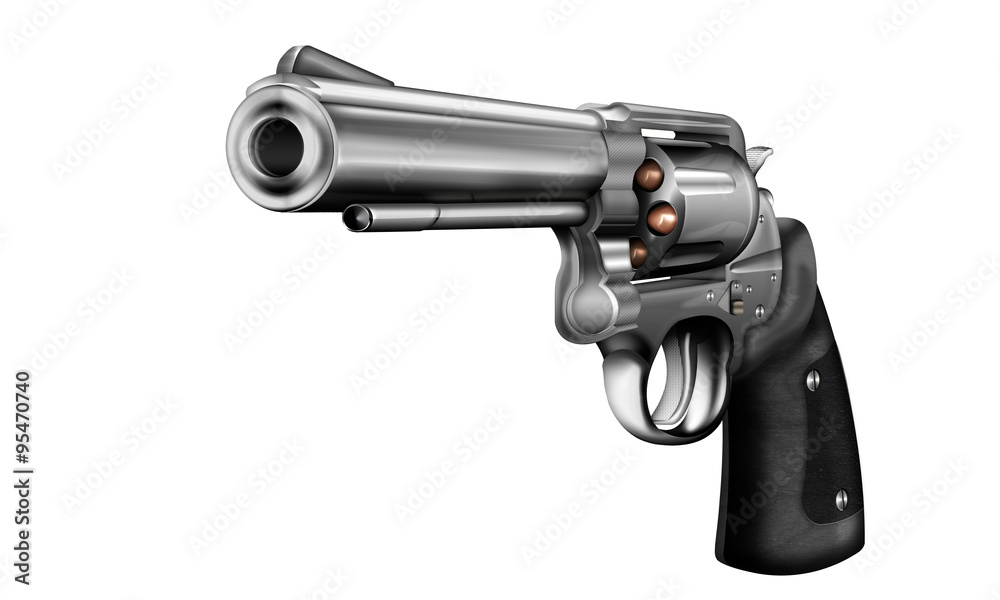 Revolver, Trommelrevolver freigestellt Revolver, Trommelrevolver freigestellt