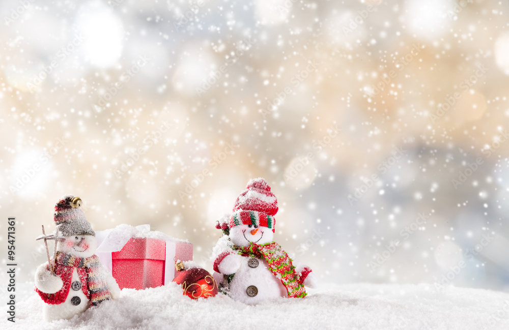 Christmas background with snowman Christmas background with snowman